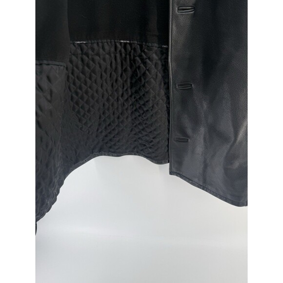 Claiborne Leather Jacket Coat Black Pebble Grain Full-Zip Men's Large Coat - Picture 14 of 16